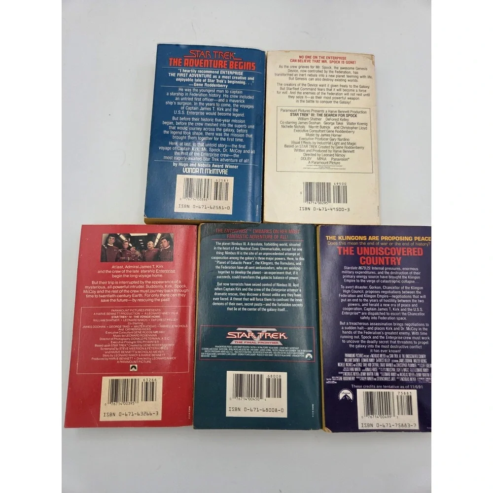 Vintage Star Trek Original Series Pocket Books Science Fiction Lot of 5 Total